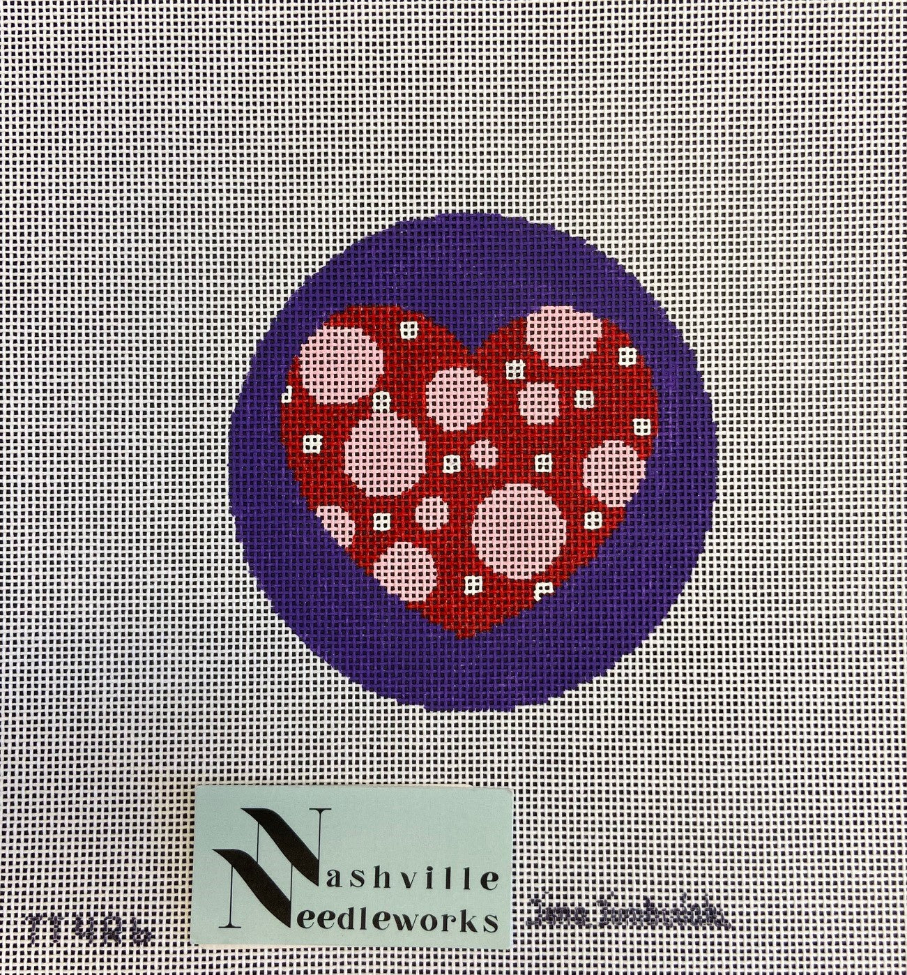 Polka Dot Heart on Purple