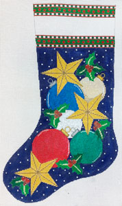 X-172 (TS) - Christmas Ornaments and Stars Stocking