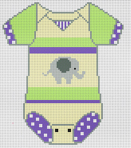 The Meredith Collection Baby Onesie Yellow w/elephant XO-183g