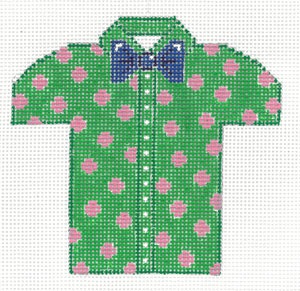 XO-221 (TS) - Men's Shirt - Green with Polka Dot