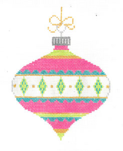 XO-222c (TS) - Vintage ornament pink/blue/green