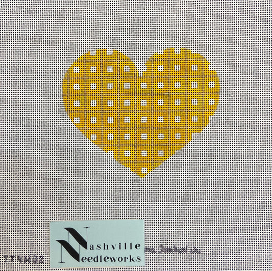 Goldenrod Checked Heart