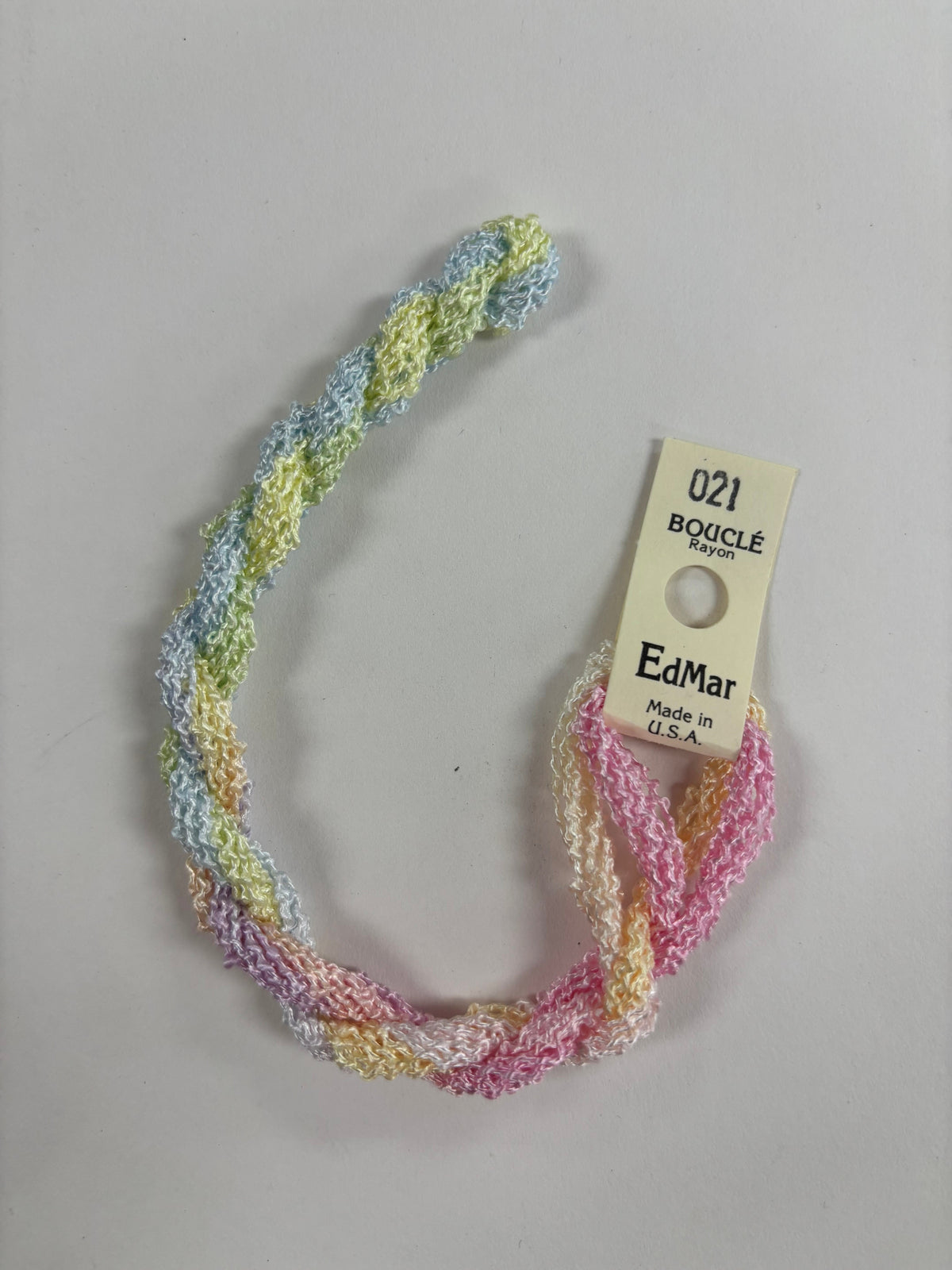 
Bouclé - 021 Pale Tea Green, Pale Pink & Lt Baby Blue
