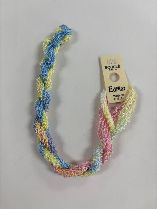 Bouclé - 026 Pale Pink, Lt. Baby Blue & Yellow