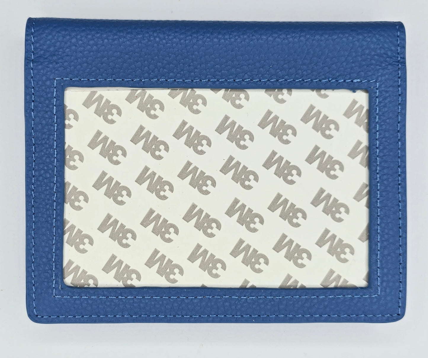 Self Finishing Passport Cover Pebble Leather Cadet Blue