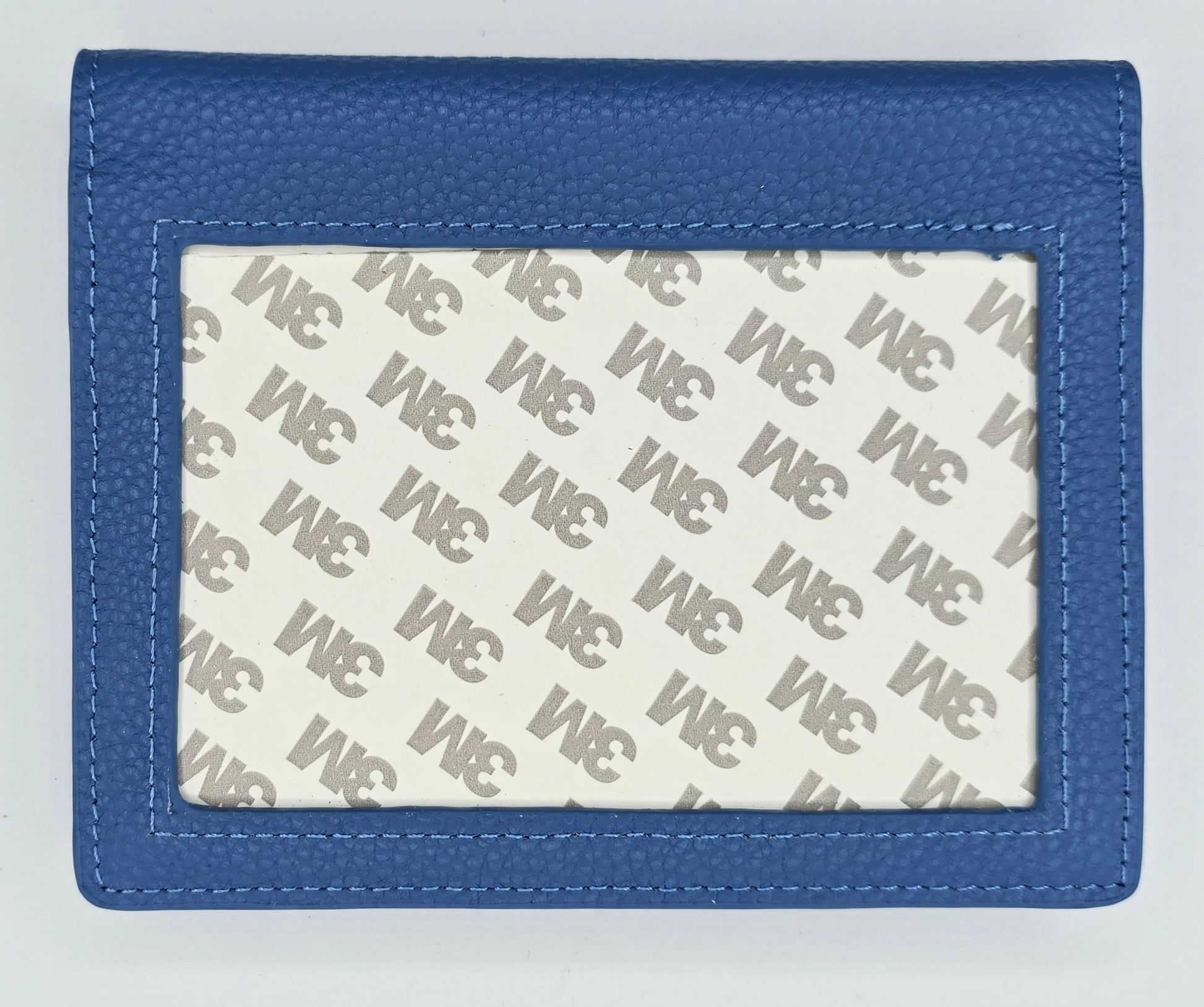 Self Finishing Passport Cover Pebble Leather Cadet Blue