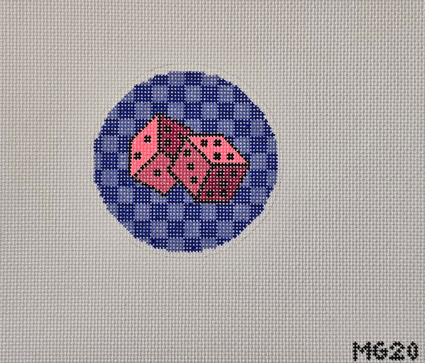 MG Designs Pink Dice with Blue Background MG20