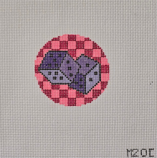 MG Designs Purple Dice with Pink Background MG20C