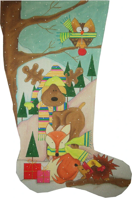 A Woodland Christmas Stocking ST-118 (TS)