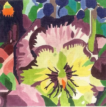 121E (TS) Purple & Green Pansy