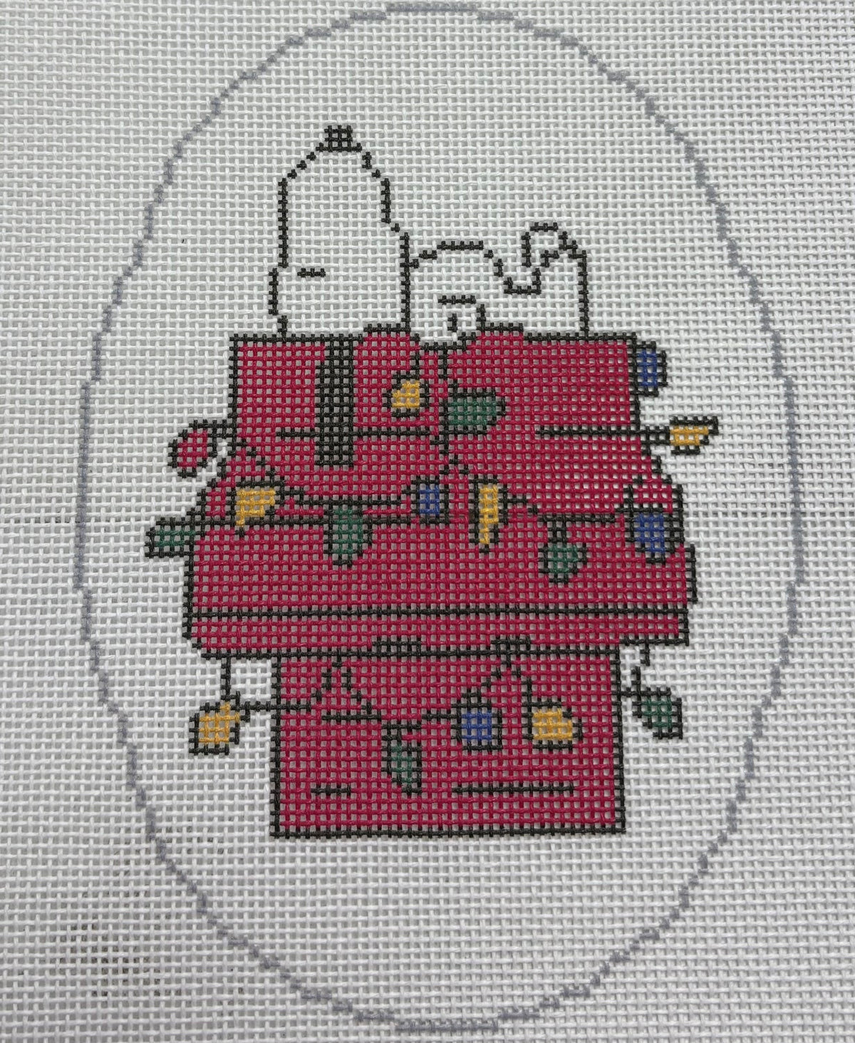 Officially Needlepoint
Snoopy on Doghouse Oval
SnoopyOval