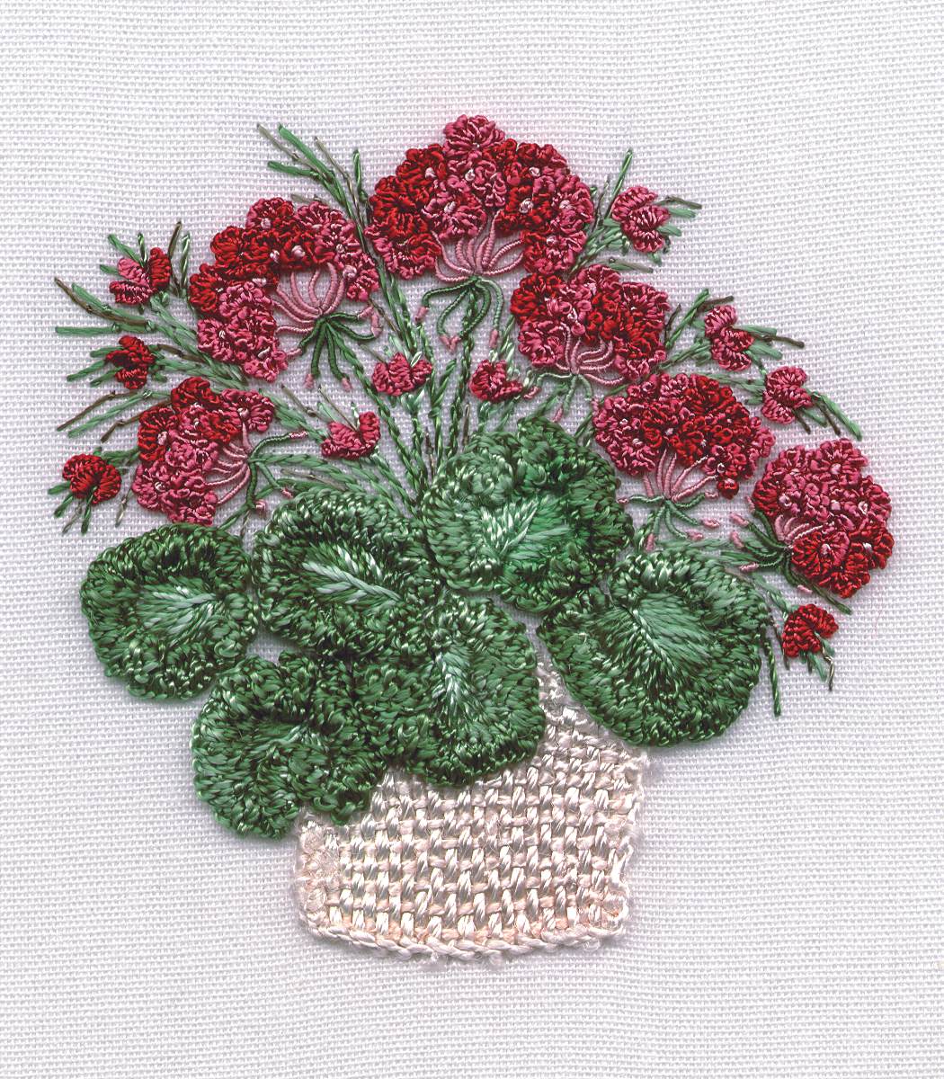 Geranium Basket Embroidery Kit