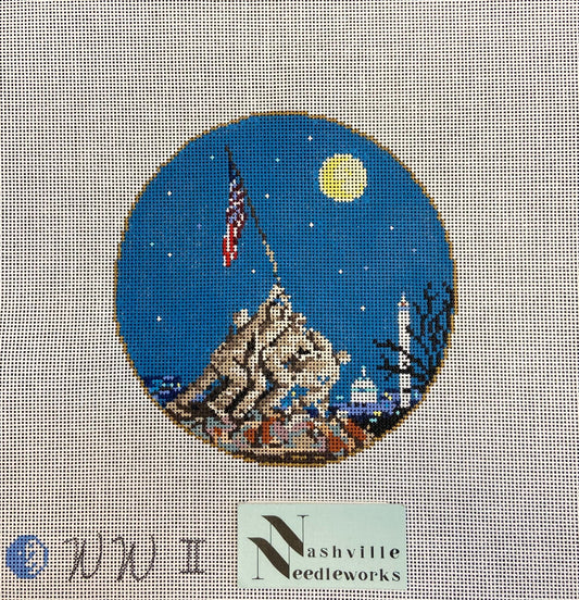 Sandra Gilmore WW II Ornament Iwo Jima Memorial 18-1064