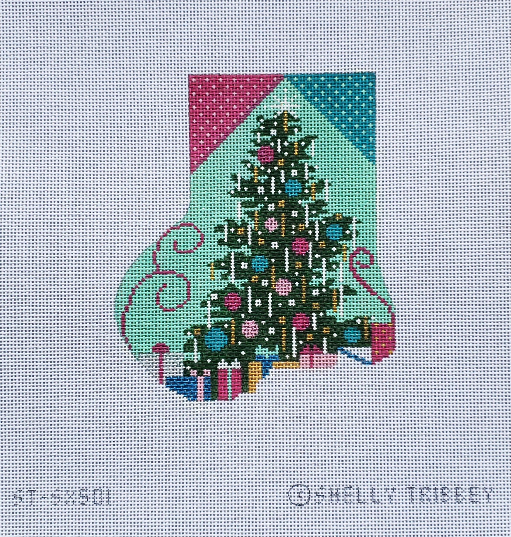 Shelly Tribbey ST0SC501 Christmas Tree on Aqua