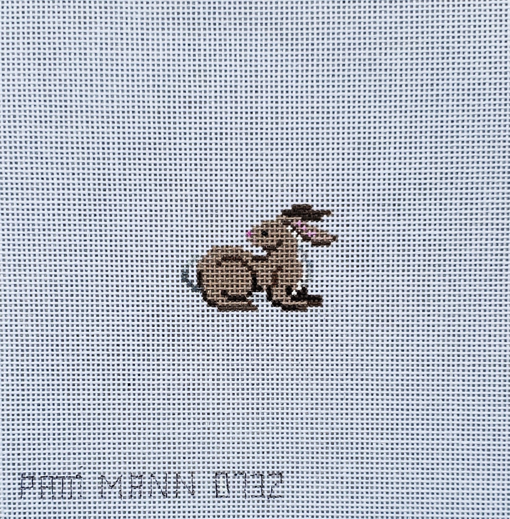 Patti Mann Needlepoint Bunny Looking Back Mini 0732