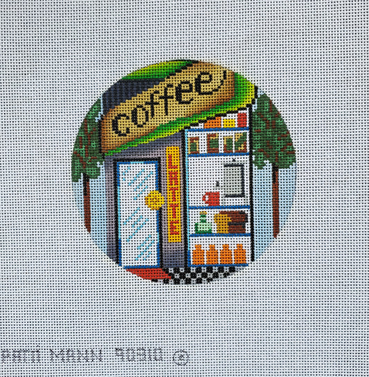 Patti Mann Needlepoint Coffee Shop Ornament 90310