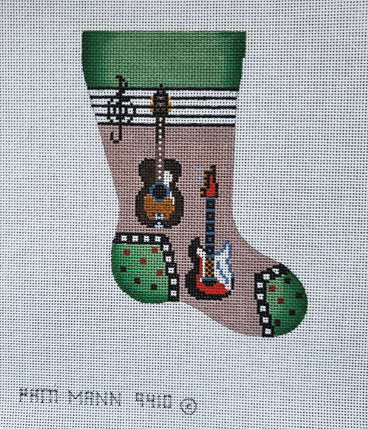 Patti Mann Needlepoint Guitar Mini Sock 9410