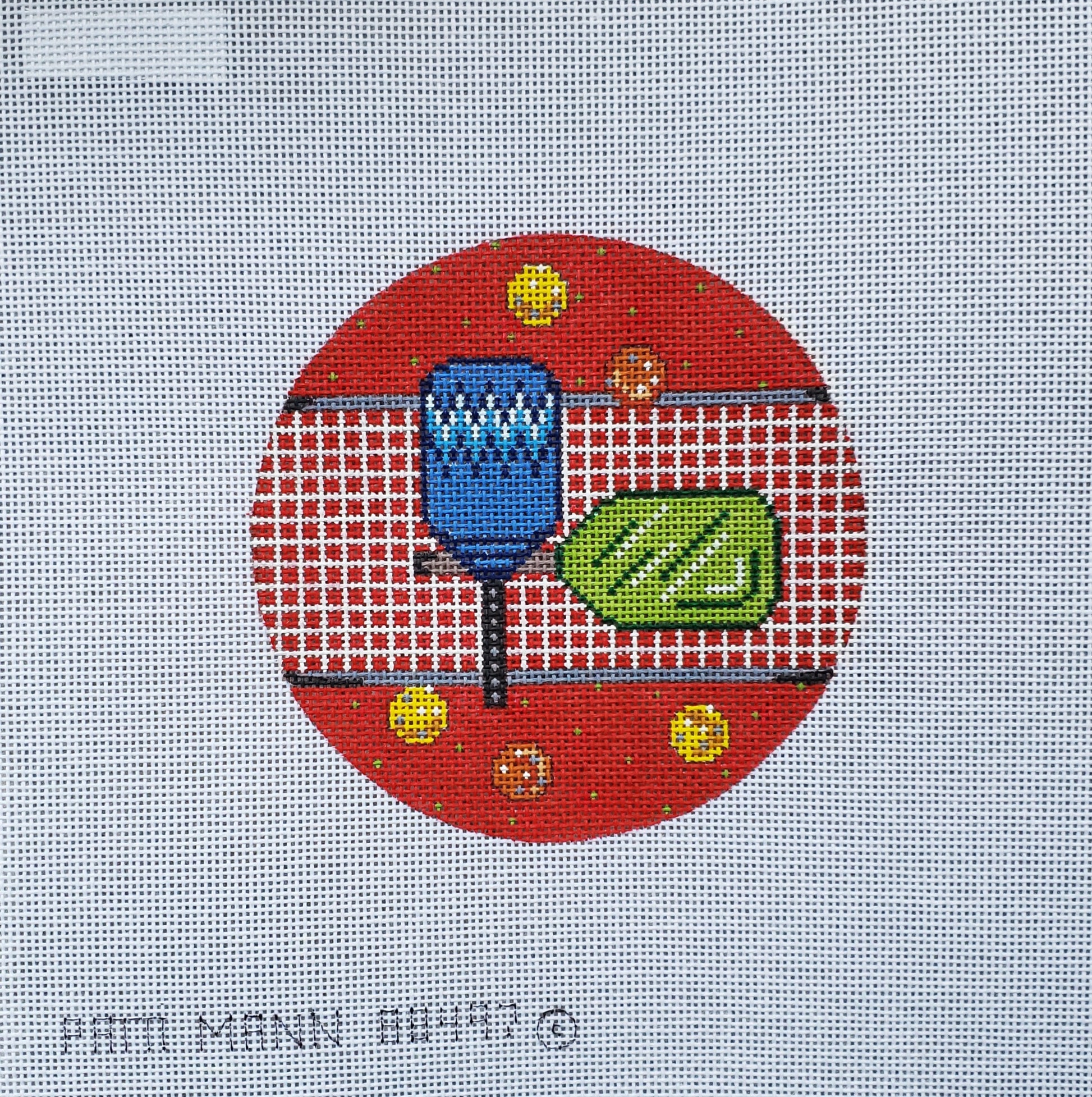 Patti Mann Needlepoint Pickleball Paddles Ornament 88497