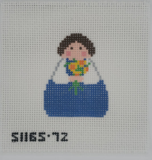 SKCN Designs SI165-72 Blue Angel with Sunflowers