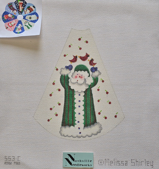 Cutie Pie Panel Green Santa