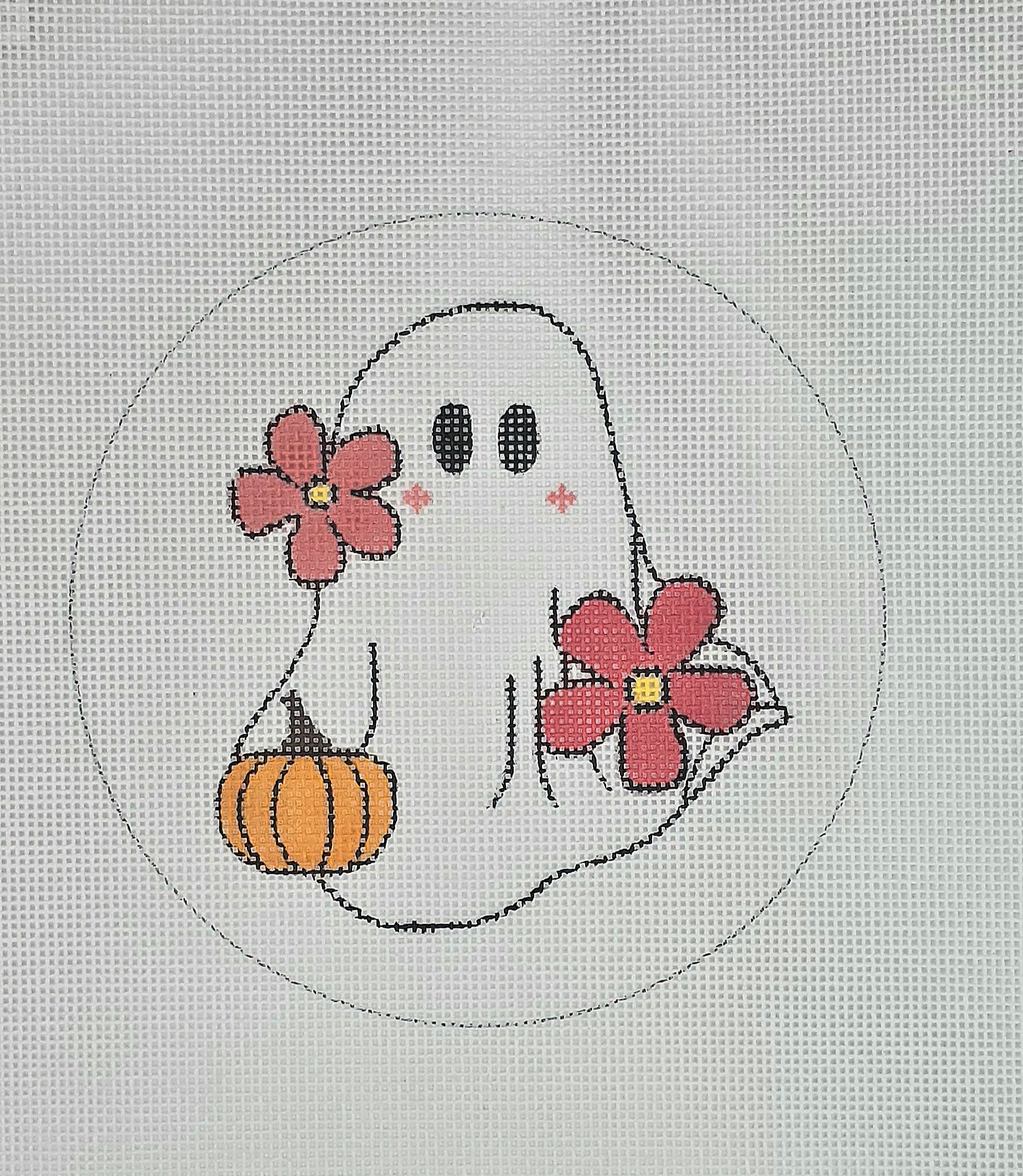 The Collection Designs GH107 Ghost Flowers and Pumpkin