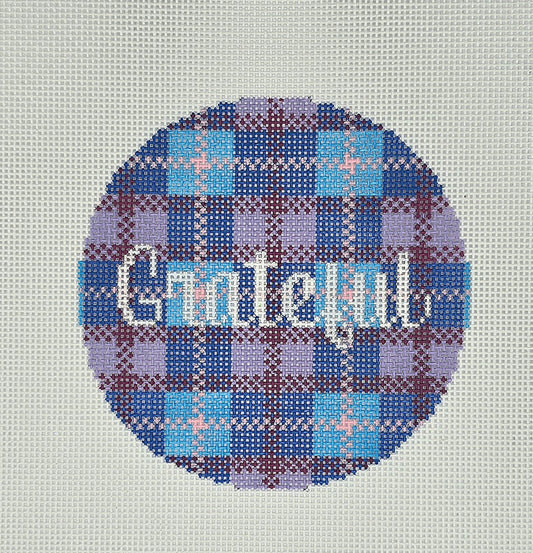 Lauren Block Designs Grateful Purple Plaid Round PL-05