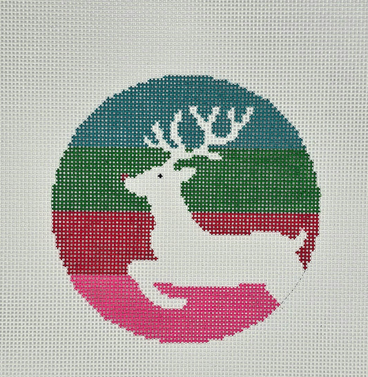 Lauren Bloch Designs Reindeer on Stripes X-26