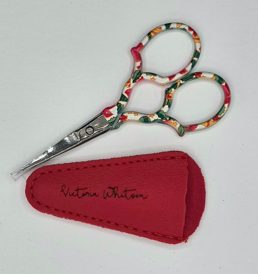 Victoria Whitson Needlepoint 
Holly and Poinsettia Scissors
