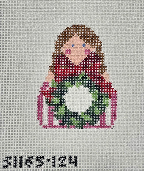 KCN Designs SI165-124 Wreath with Red Bow Angel