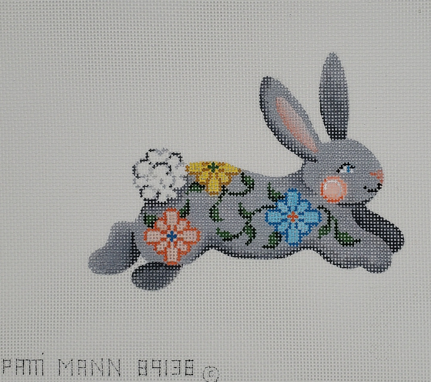 Running Bunny, Gray w/Flowers