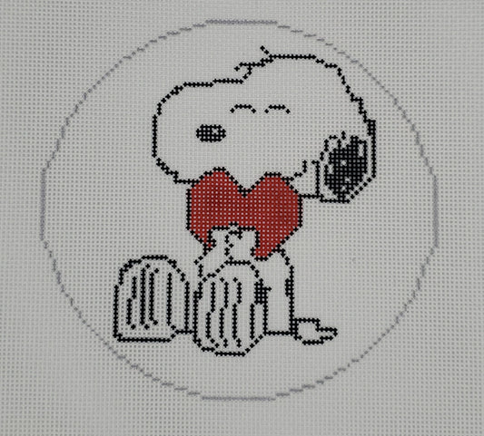PEANUTS Everyday - Snoopy Hugging Heart Canvas Officially Needlepoint EV04