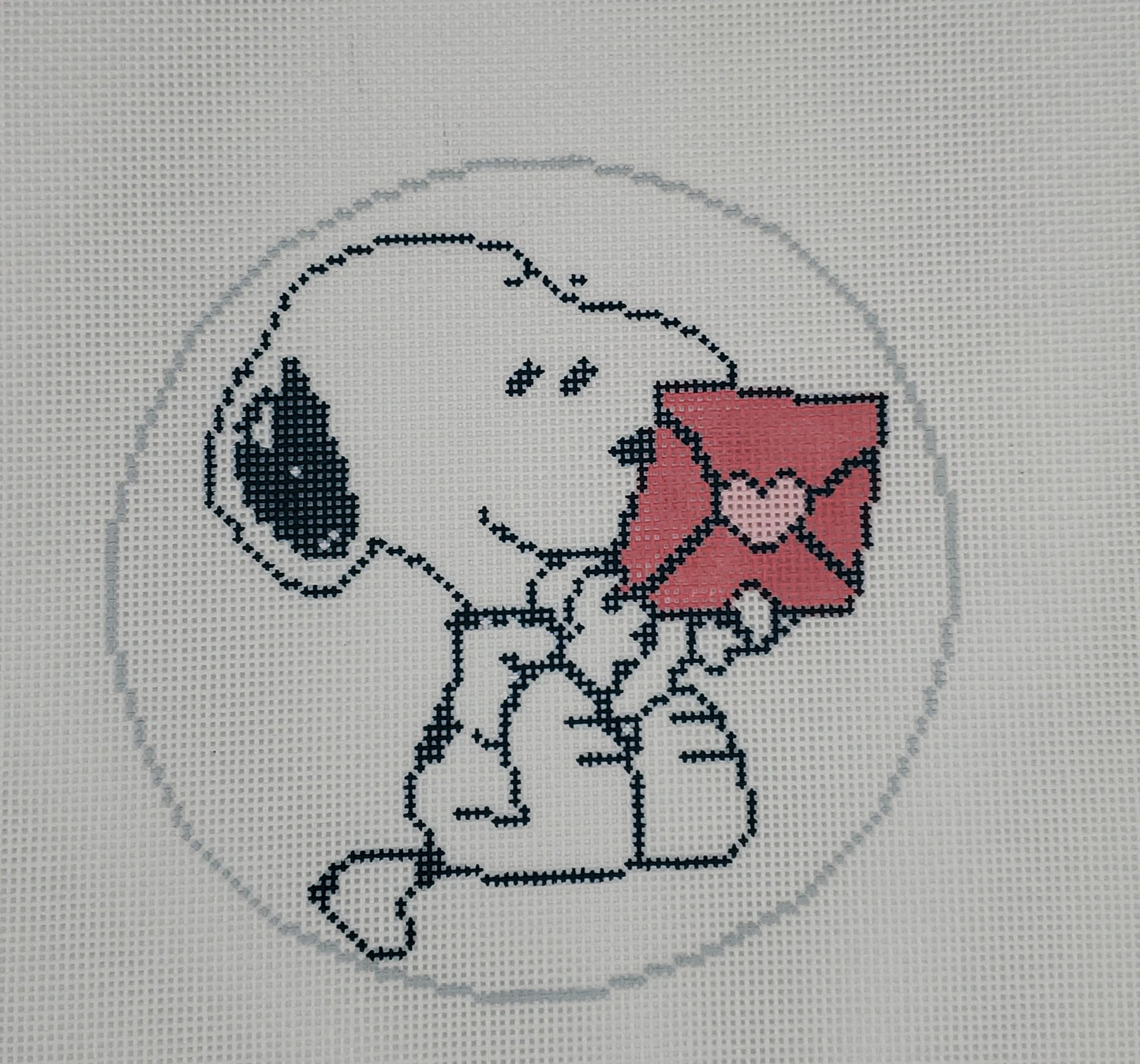 PEANUTS Everyday - Snoopy Hugging Heart Canvas Officially Needlepoint SnoopyEnvelope