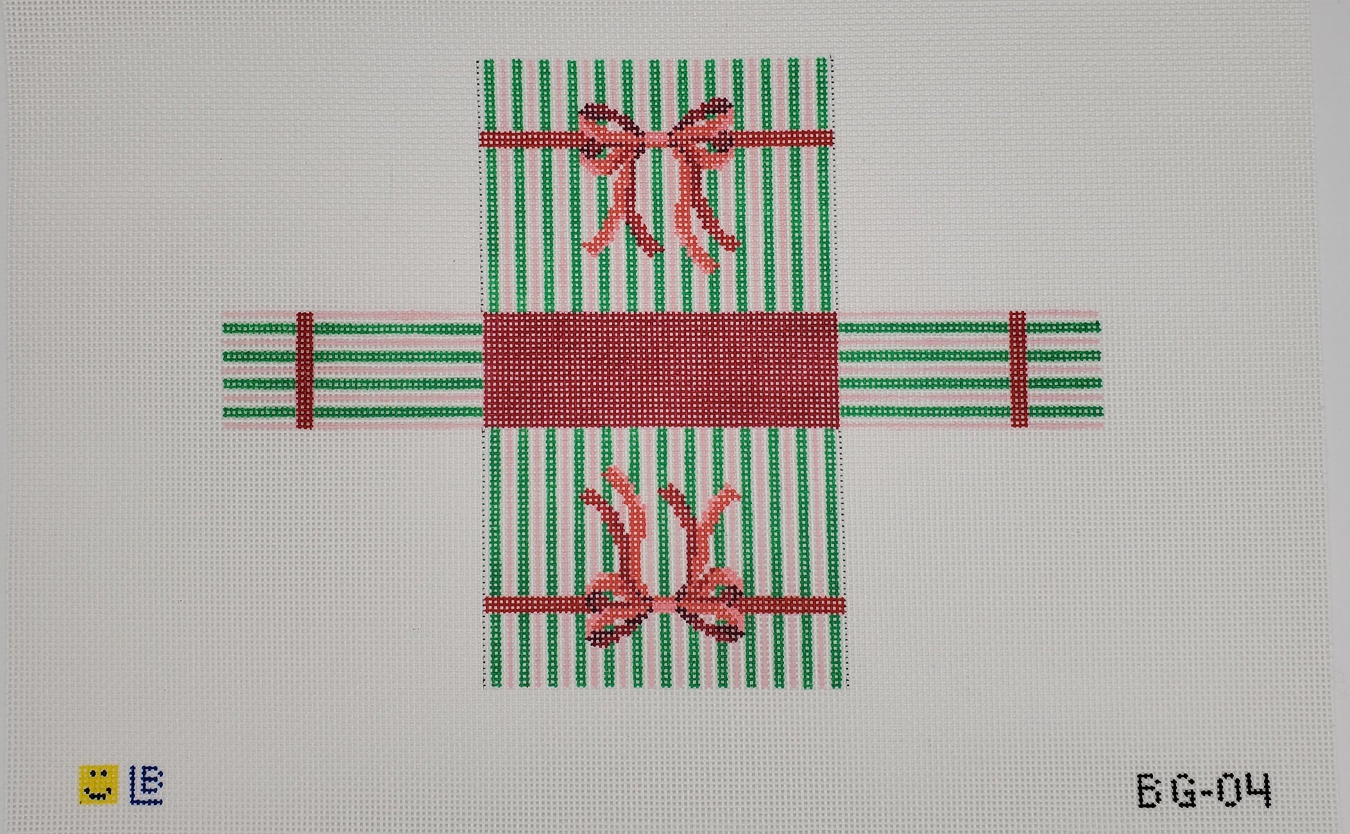 Lauren Block Designs Mini Striped Holiday Bag 3D BG-04