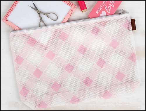 YarnTree 2118 PeonyPinkplaid Large ProjectBag