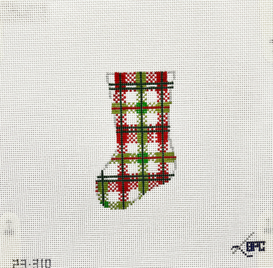 Blueberry Point Micro Plaid Mini Stocking 23-310