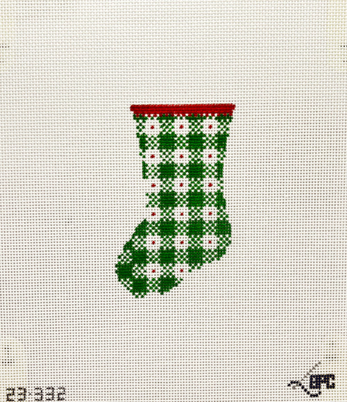 Micro Green Gingham Mini Stocking