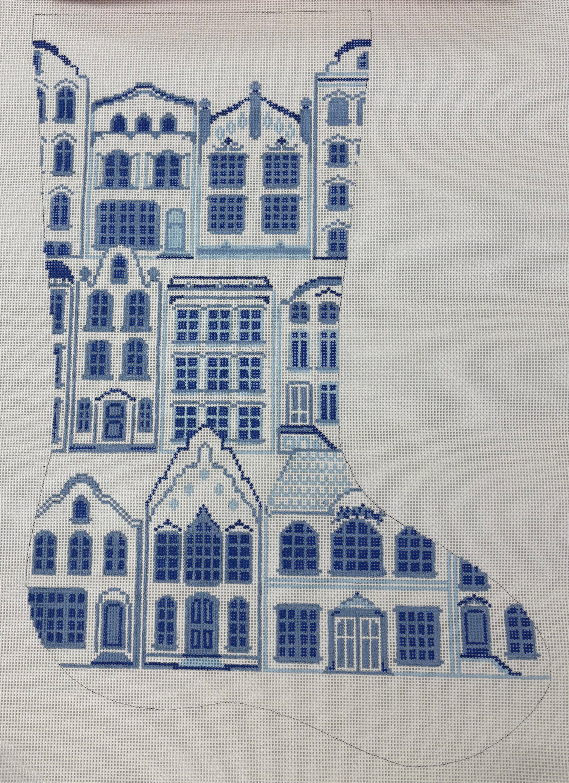 Plum Stitchery
Delft House Stocking
19F