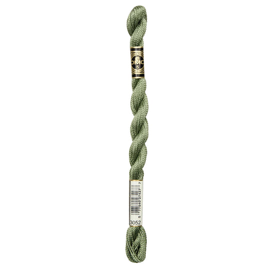 3052 Green Gray - MED, DMC Perle Cotton #5 Skein