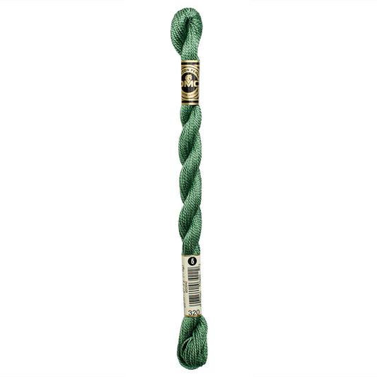 320 Pistachio Green - MED, DMC Perle Cotton #5 Skein