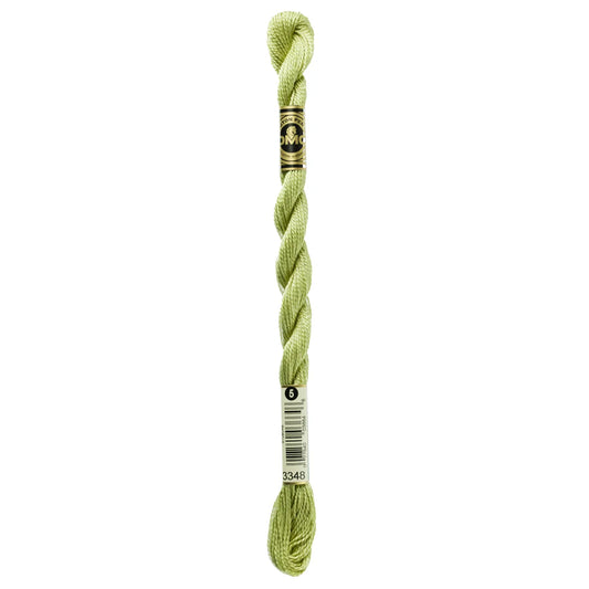 3348 Yellow Green - LT, DMC Perle Cotton #5 Skein