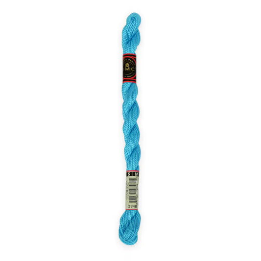 3846 Bright Turquoise - LT, DMC Perle Cotton #5 Skein