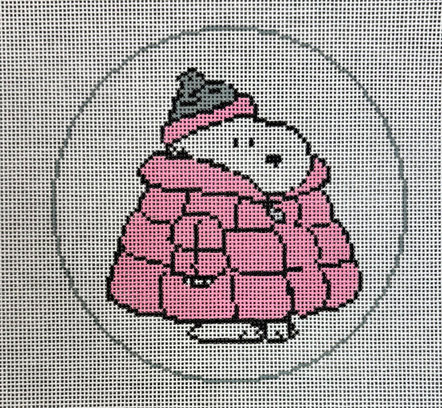 PEANUTS Winter - Snoopy in Puffer Coat Canvas Round