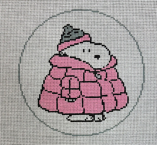 PEANUTS Winter - Snoopy in Puffer Coat Canvas Round