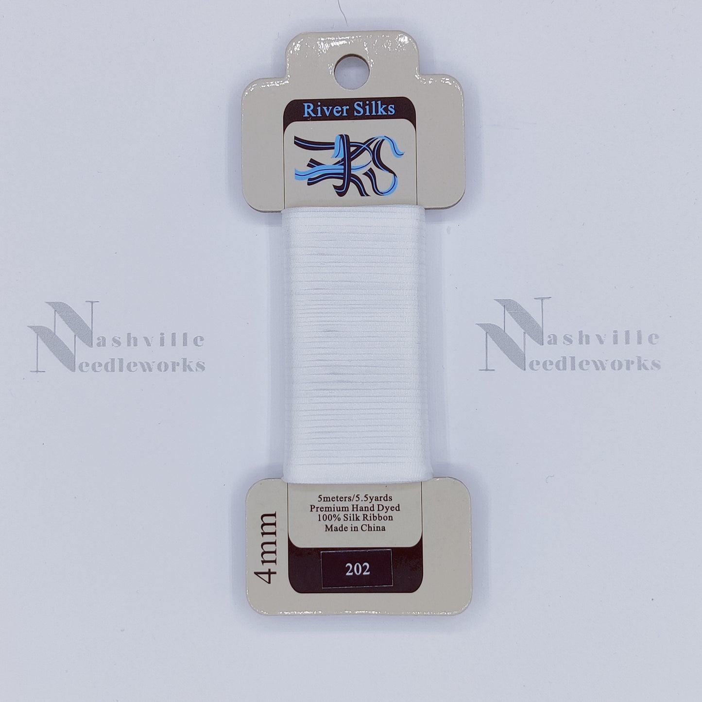 White White Silk Ribbon - 202 4MM