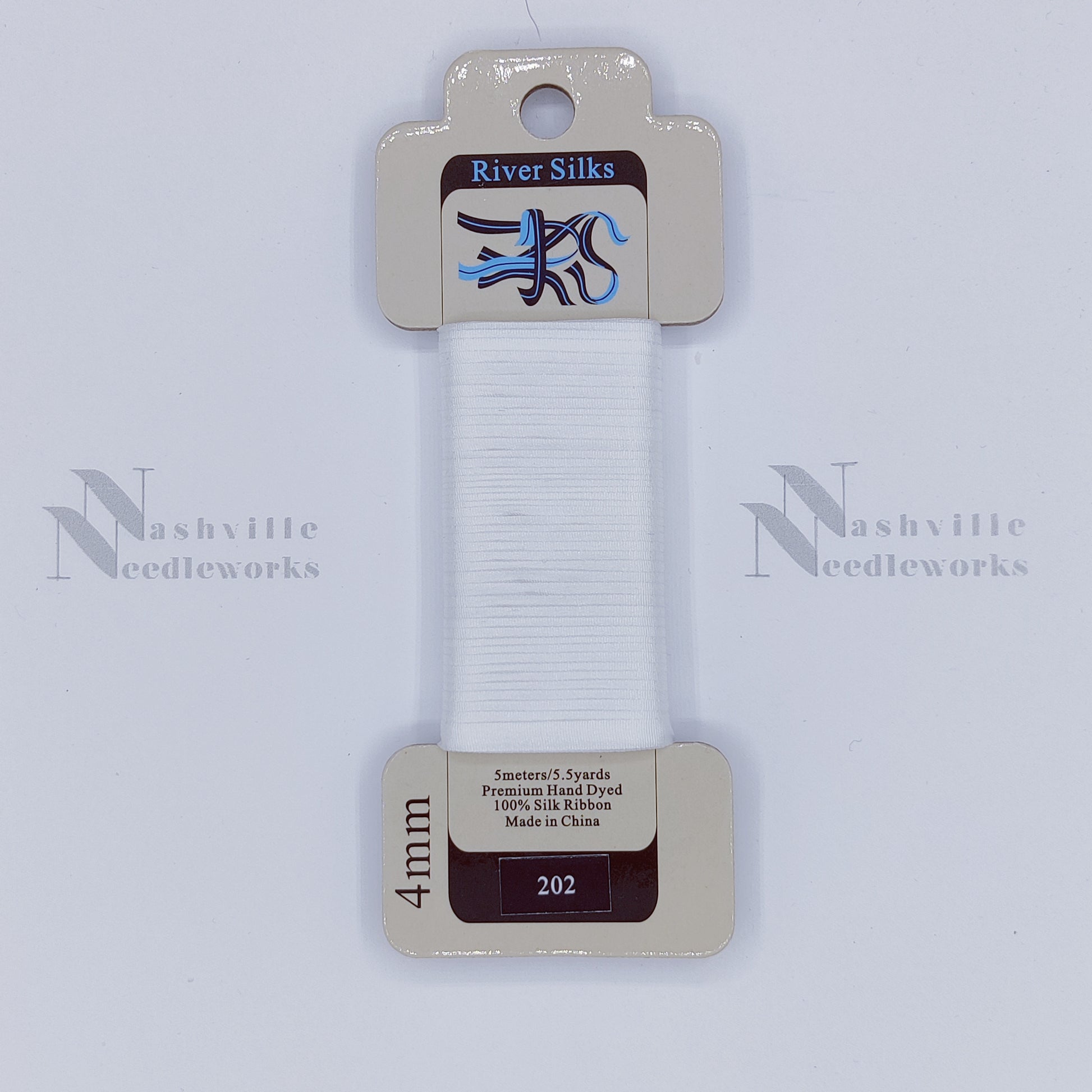 White White Silk Ribbon - 202 4MM