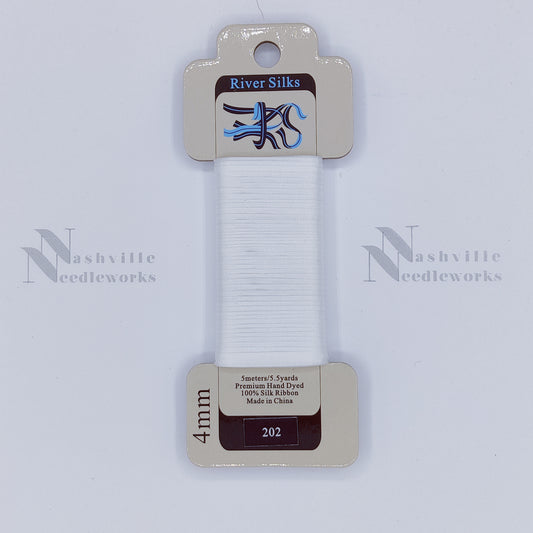 White White Silk Ribbon - 202 4MM