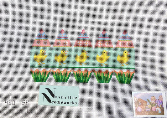 Susan Roberts Needlepoint Banded Chicks 420