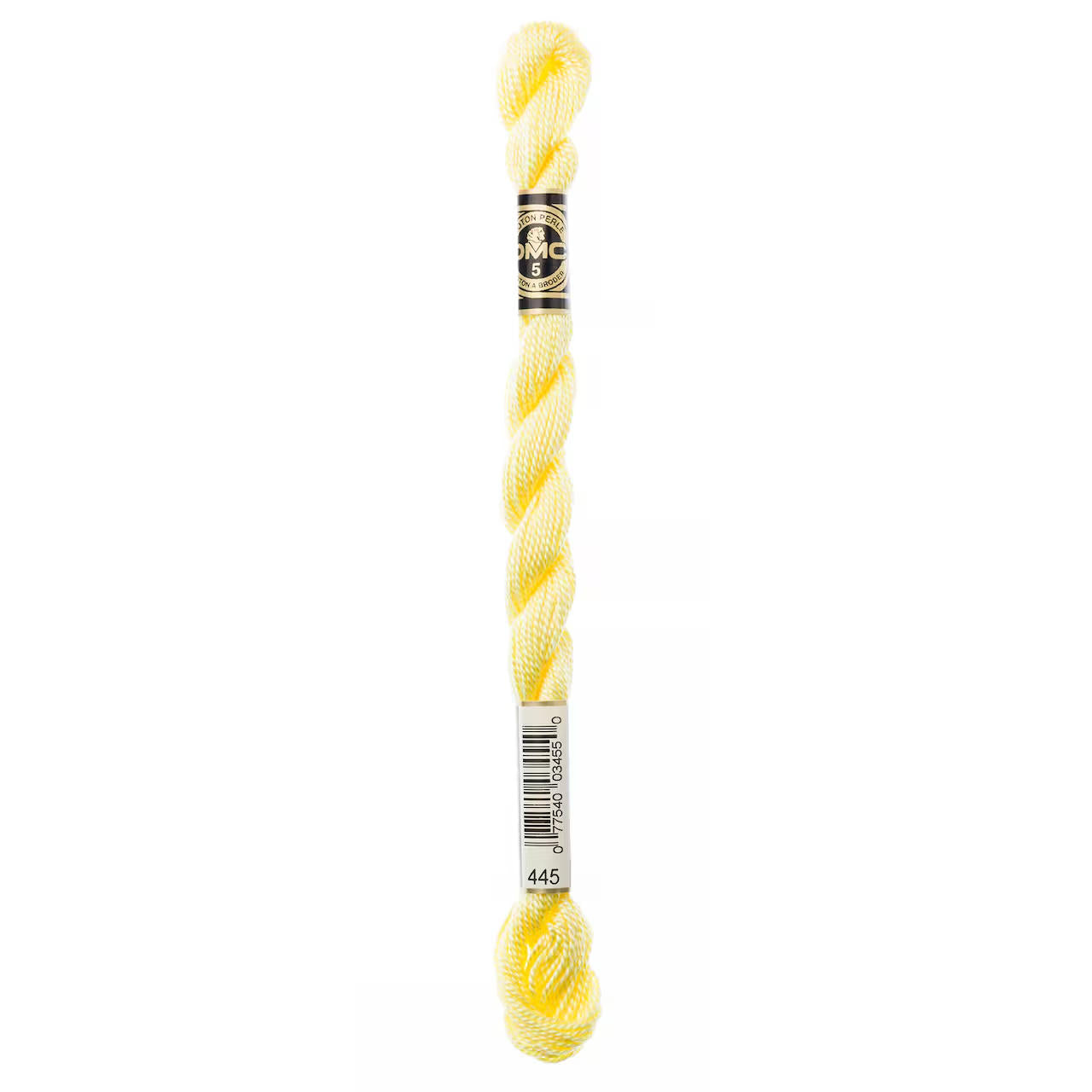 445 Lemon - LT, DMC Perle Cotton #5 Skein