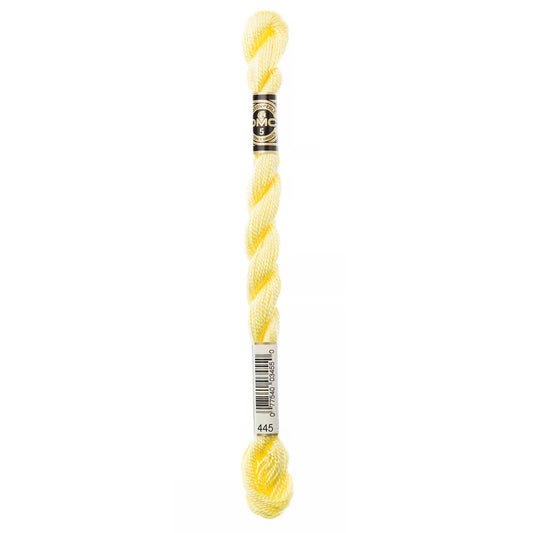 445 Lemon - LT, DMC Perle Cotton #5 Skein
