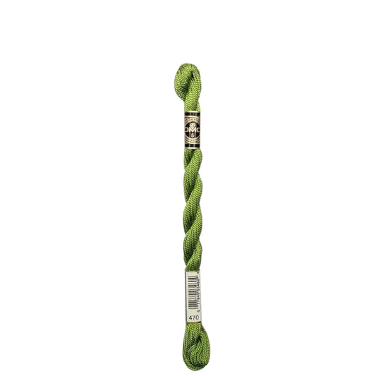 470 Avocado Green - LT, DMC Perle Cotton #5 Skein